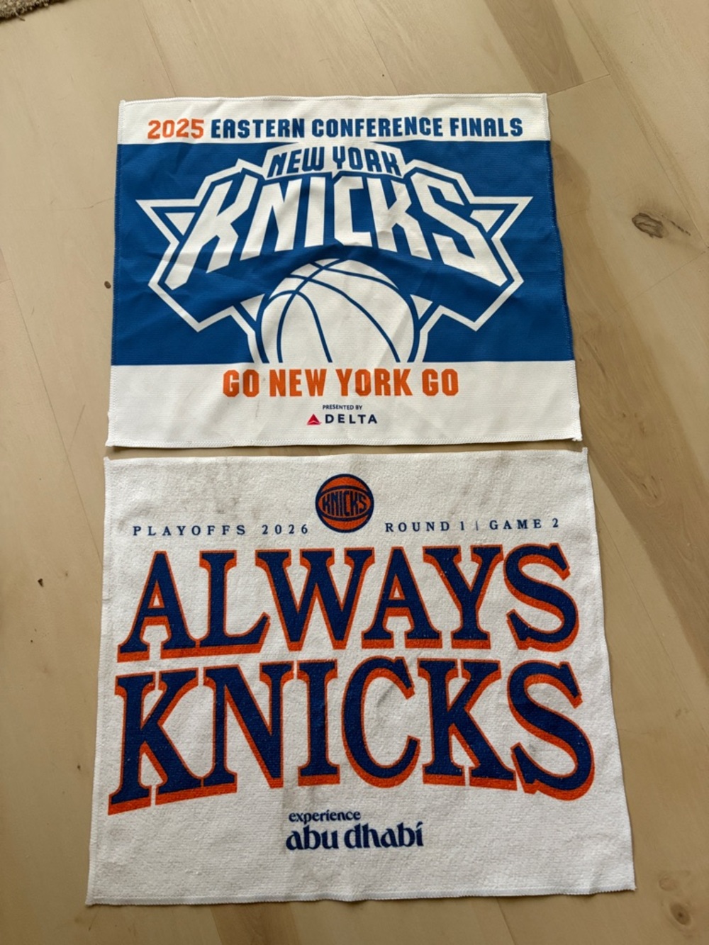 2 exclusive new york knicks game towels 2025 and 2026 playoffs